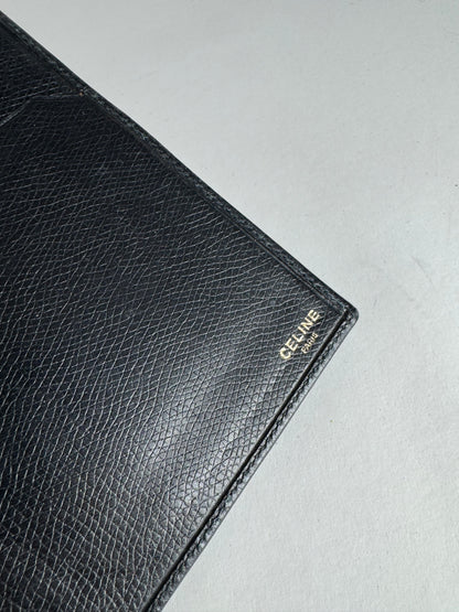 Vintage Celine Paris Snake Emblossed Leather Card Holder / ID Holder black
