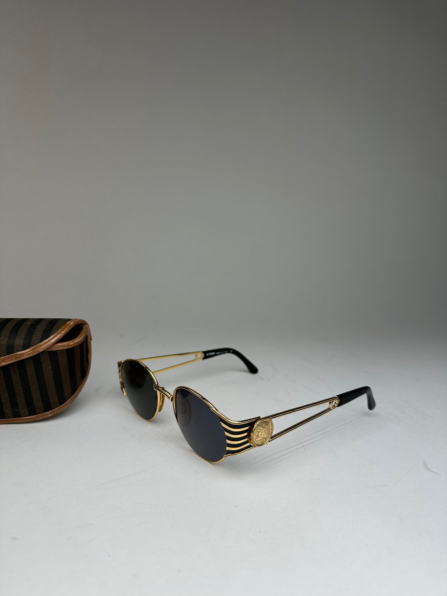 Vintage Fendi Sunglasses Black Gold