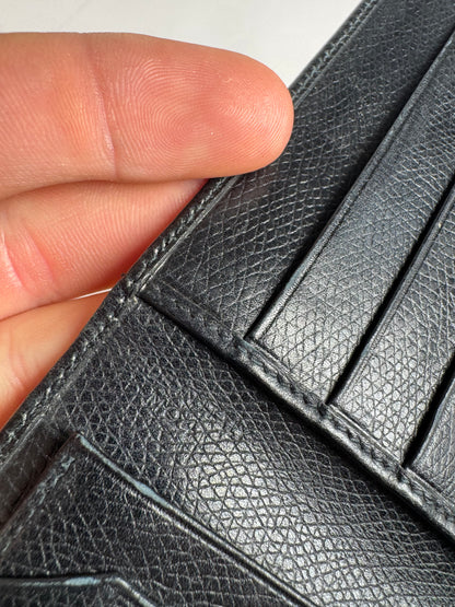 Vintage Celine Paris Snake Emblossed Leather Card Holder / ID Holder black