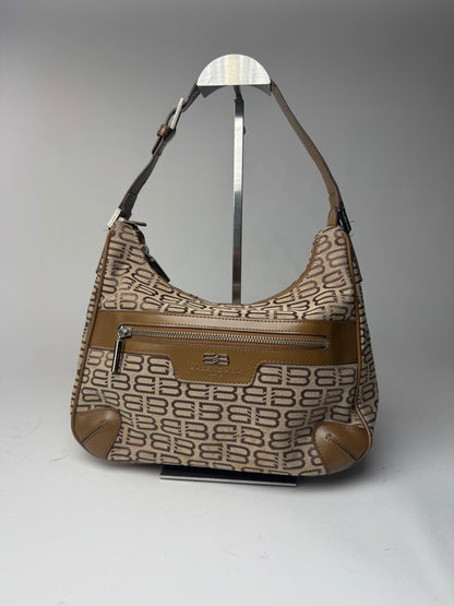 Sac vintage en cuir monogramme Balenciaga marron beige