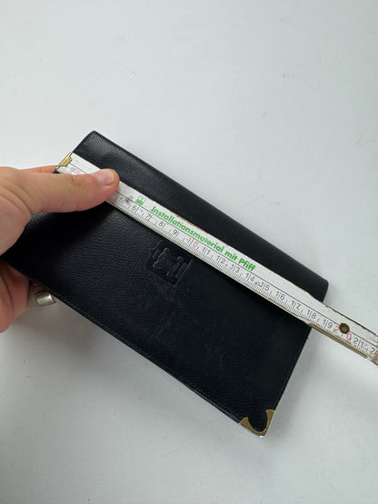 Vintage Celine Paris Snake Emblossed Leather Card Holder / ID Holder black