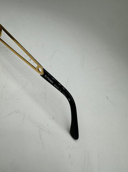 Vintage Fendi Sunglasses Black Gold