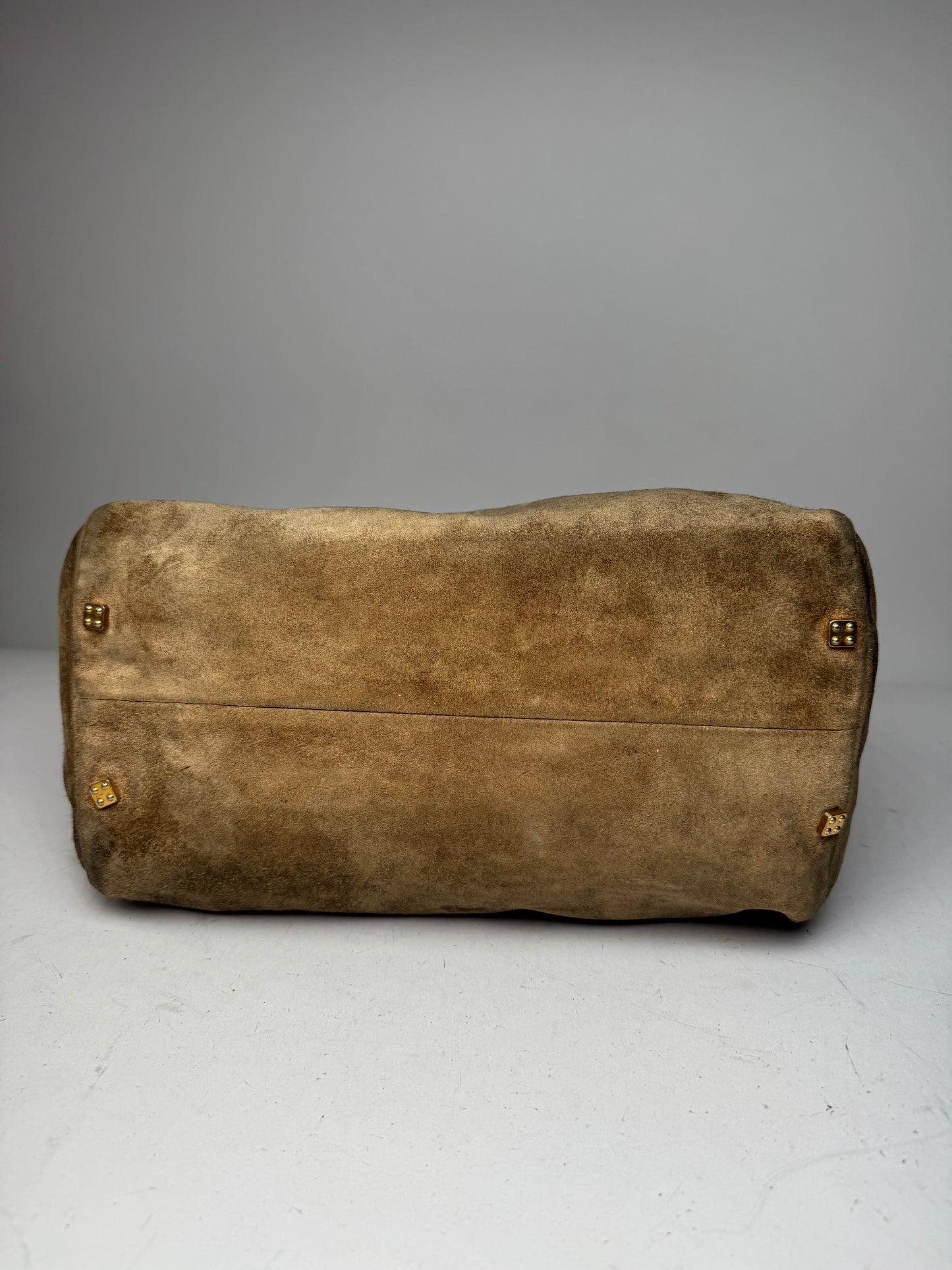 Vintage Loewe Suede Amazona Leather Bag Brown