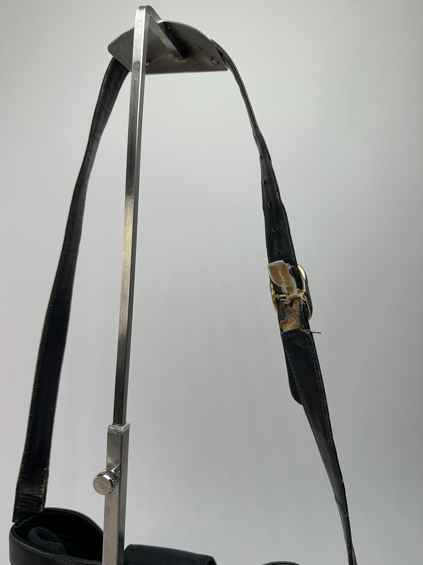 Vintage Gucci Smooth Leather Shoulder Bag Black