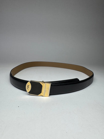 Vintage Yves Saint Laurent Leather Belt black