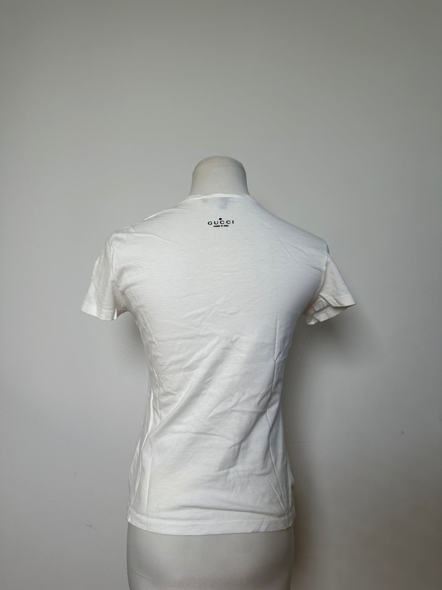 Vintage Gucci Logo Cotton T-Shirt White XS