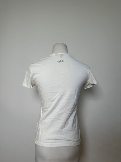 Vintage Gucci Logo Cotton T-Shirt White XS