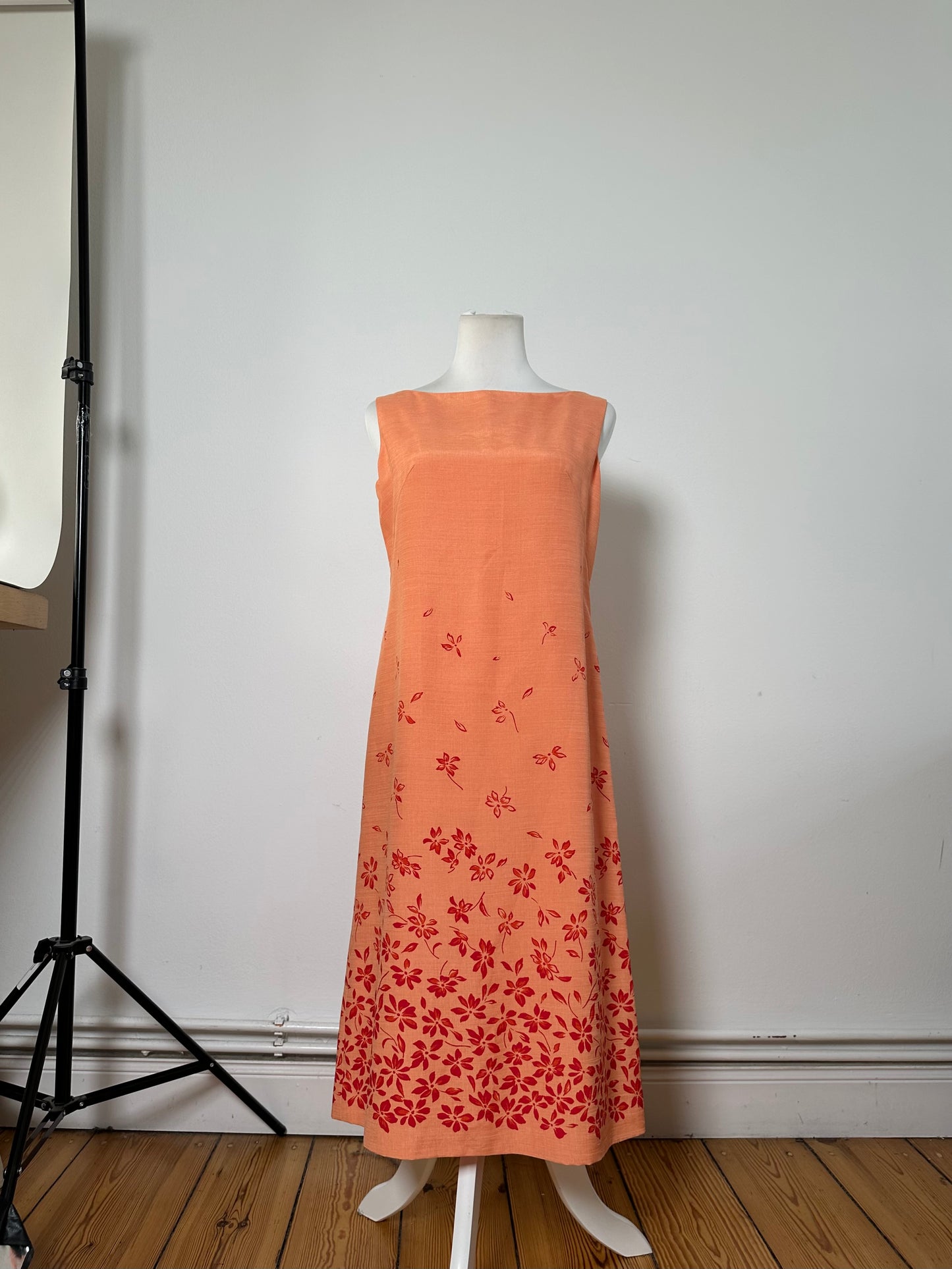 Vintage Balenciaga Silk Blend Dress Peach Red M