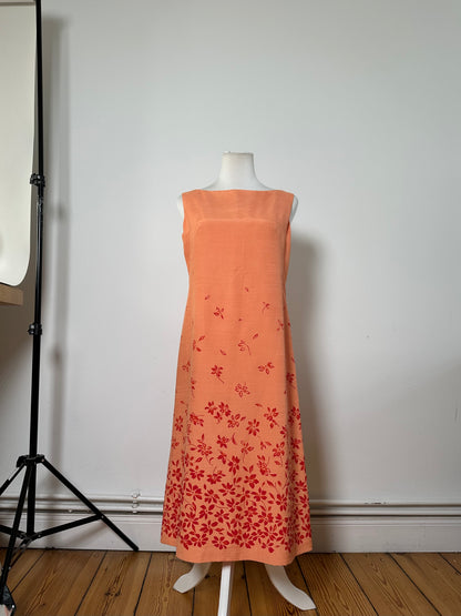 Vintage Balenciaga Silk Blend Dress Peach Red M