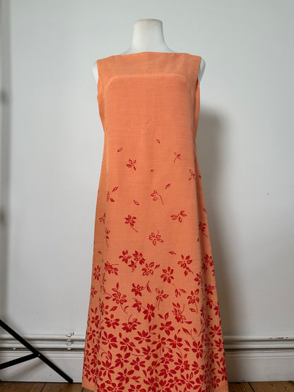 Vintage Balenciaga Silk Blend Dress Peach Red M