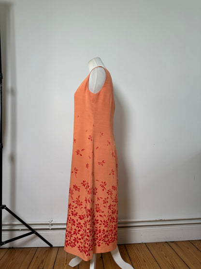 Vintage Balenciaga Silk Blend Dress Peach Red M