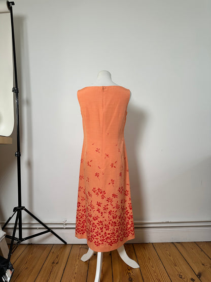 Vintage Balenciaga Silk Blend Dress Peach Red M