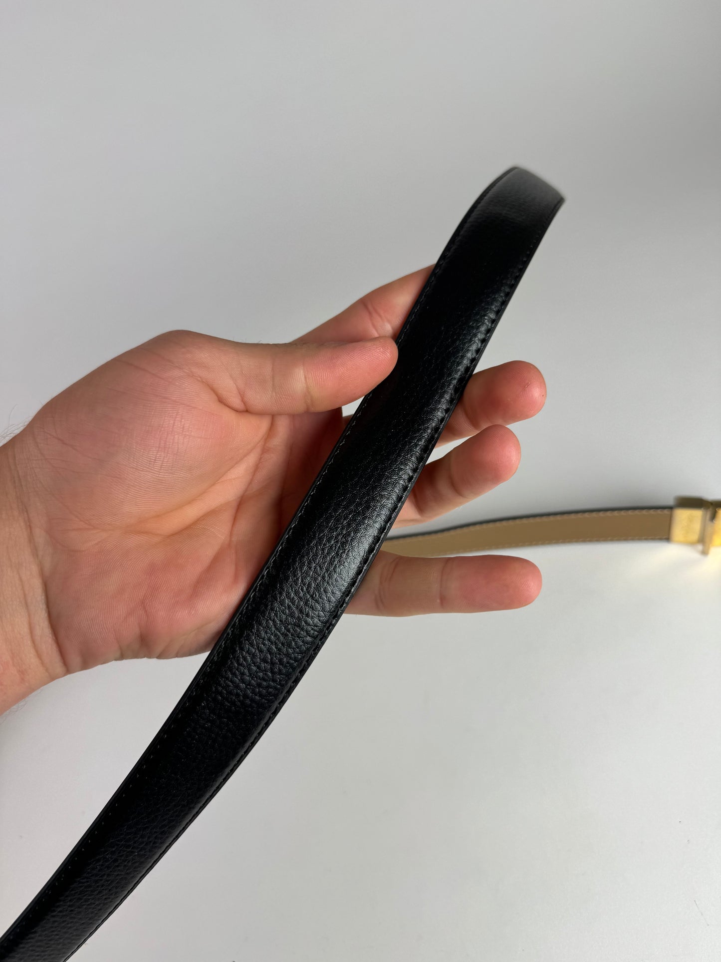 Vintage Yves Saint Laurent Leather Belt black