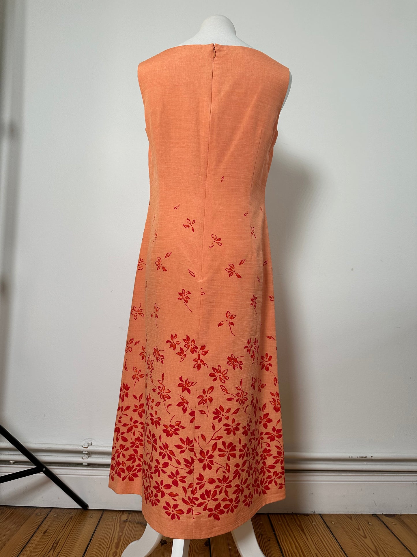 Vintage Balenciaga Silk Blend Dress Peach Red M