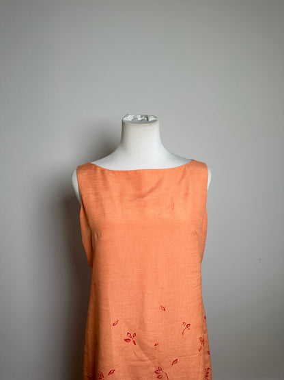 Vintage Balenciaga Silk Blend Dress Peach Red M