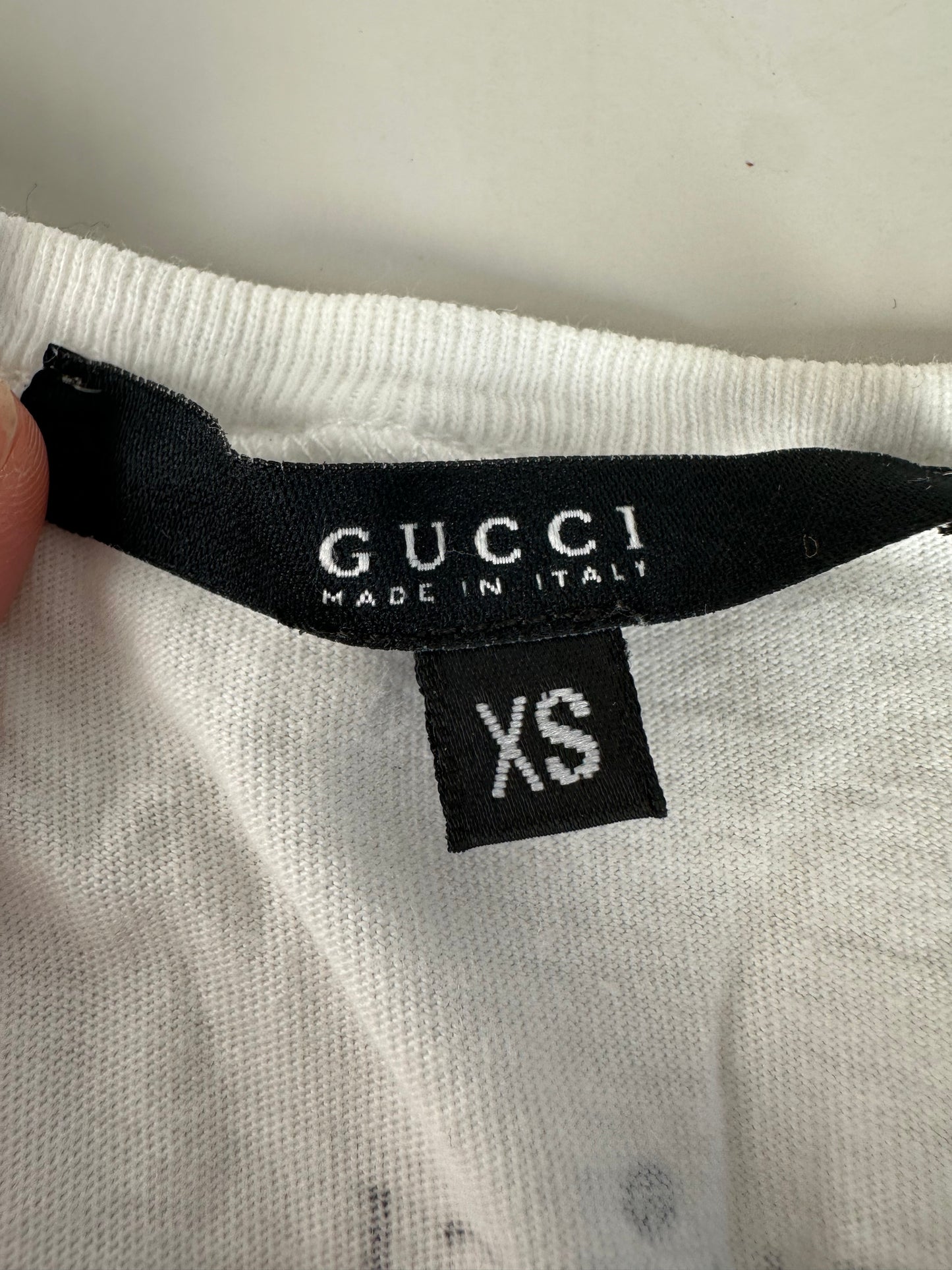Vintage Gucci Logo Cotton T-Shirt White XS