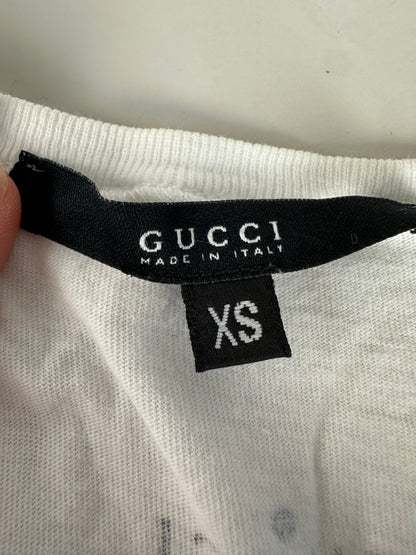 Vintage Gucci Logo Cotton T-Shirt White XS