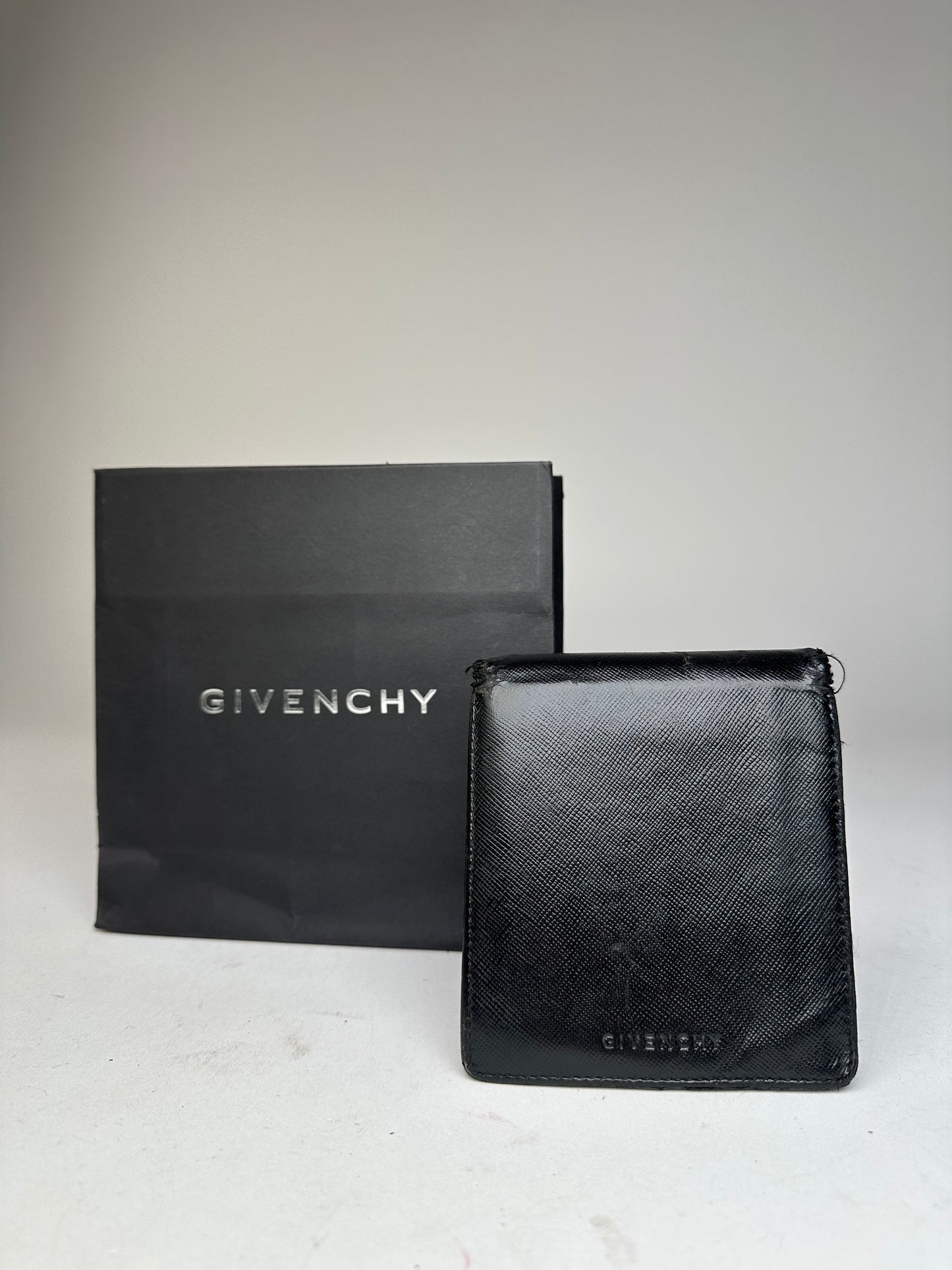 Vintage Givenchy Saffiano Leather Bifold Wallet Black