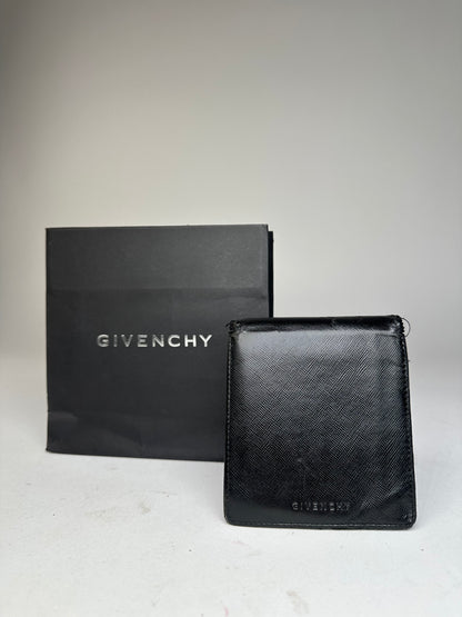 Vintage Givenchy Saffiano Leather Bifold Wallet Black