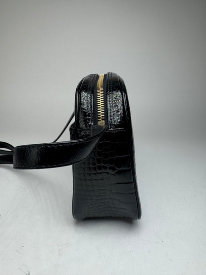 Sac bandoulière vintage Courreges Paris en cuir verni noir