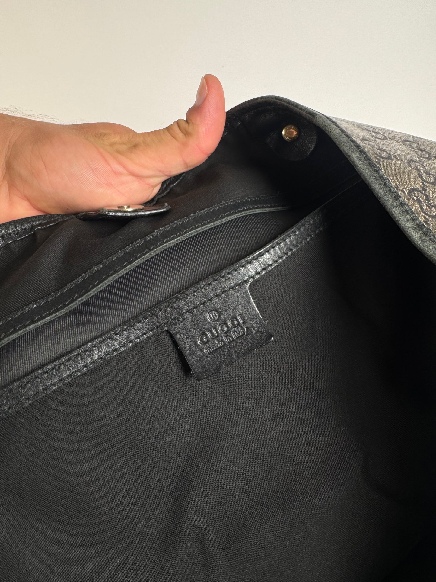 Sac fourre-tout vintage en cuir monogramme Gucci