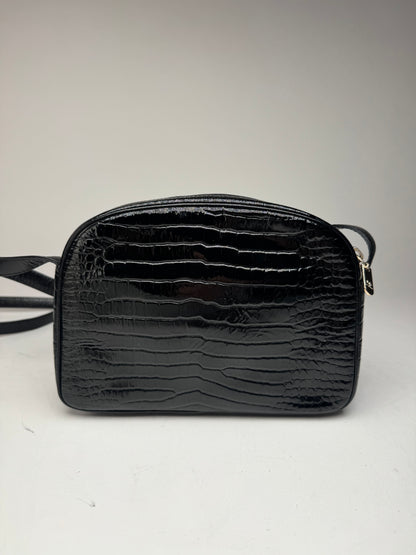 Sac bandoulière vintage Courreges Paris en cuir verni noir
