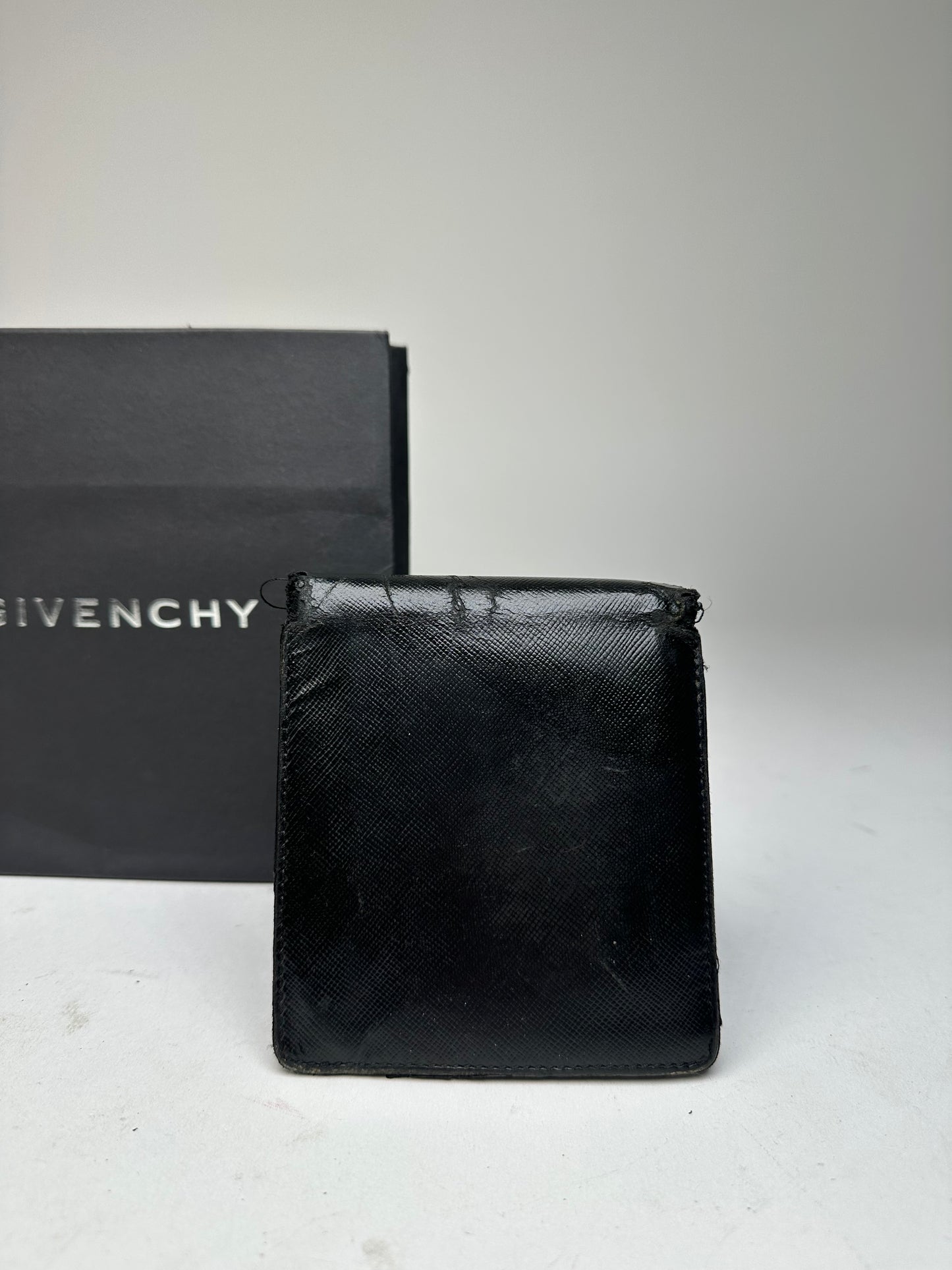 Vintage Givenchy Saffiano Leather Bifold Wallet Black