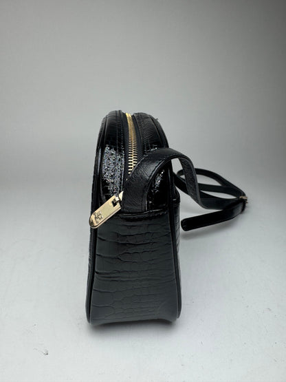 Sac bandoulière vintage Courreges Paris en cuir verni noir