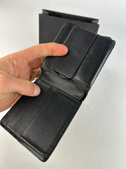 Vintage Givenchy Saffiano Leather Bifold Wallet Black