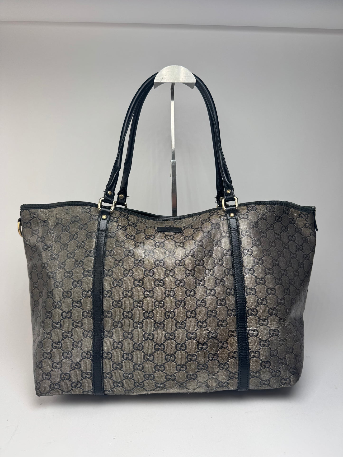Sac fourre-tout vintage en cuir monogramme Gucci
