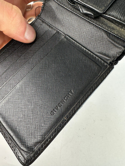 Vintage Givenchy Saffiano Leather Bifold Wallet Black
