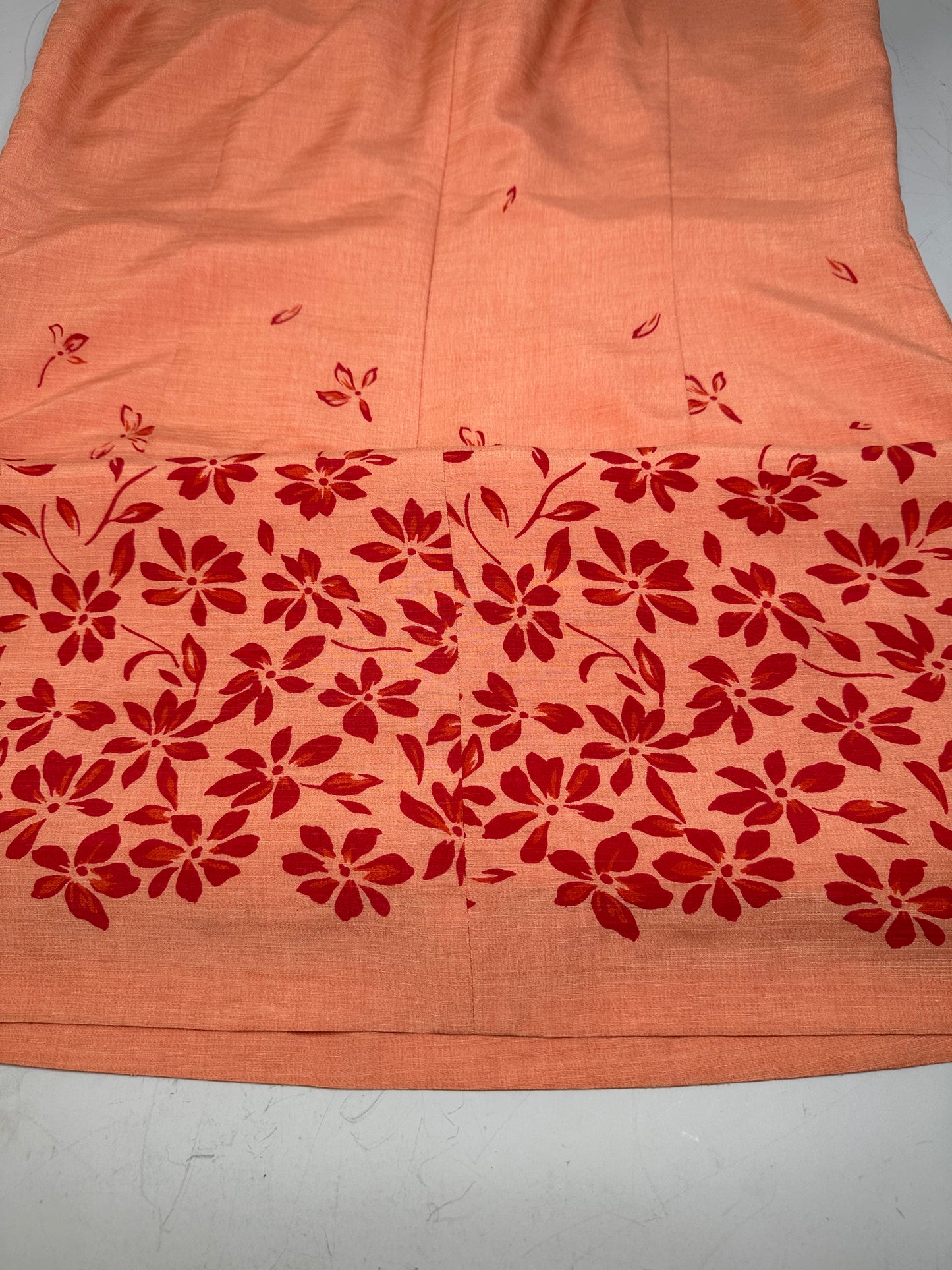 Vintage Balenciaga Silk Blend Dress Peach Red M
