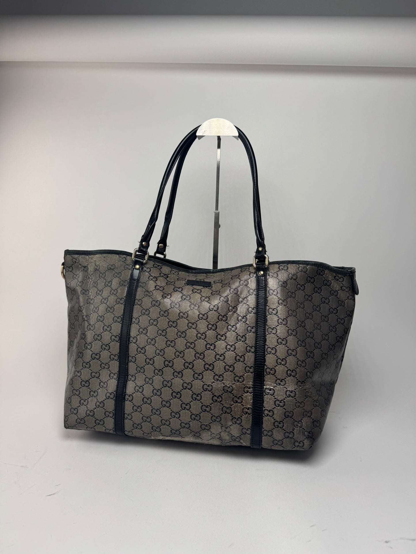 Sac fourre-tout vintage en cuir monogramme Gucci