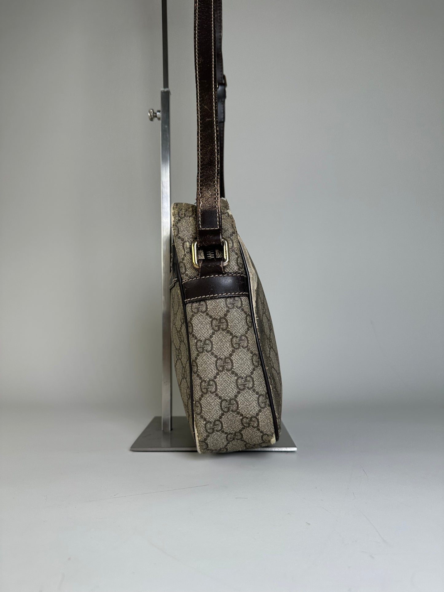 Vintage Gucci GG Supreme Crossbody Bag Late 1990s Beige Brown