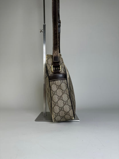 Vintage Gucci GG Supreme Crossbody Bag Late 1990s Beige Brown