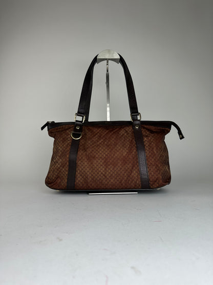 Vintage Gucci GG Canvas Shoulder Bag Brown