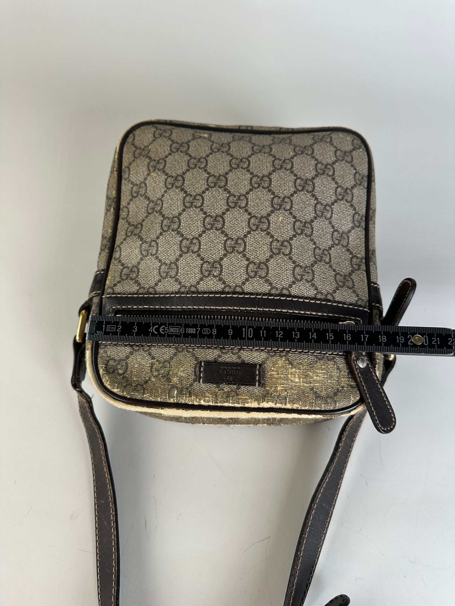 Vintage Gucci GG Supreme Crossbody Bag Late 1990s Beige Brown