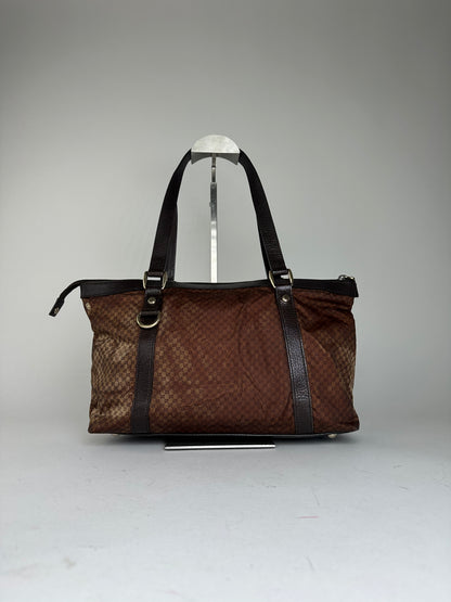 Vintage Gucci GG Canvas Shoulder Bag Brown
