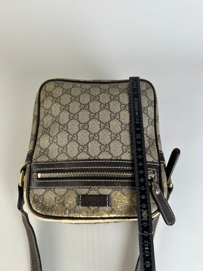 Vintage Gucci GG Supreme Crossbody Bag Late 1990s Beige Brown