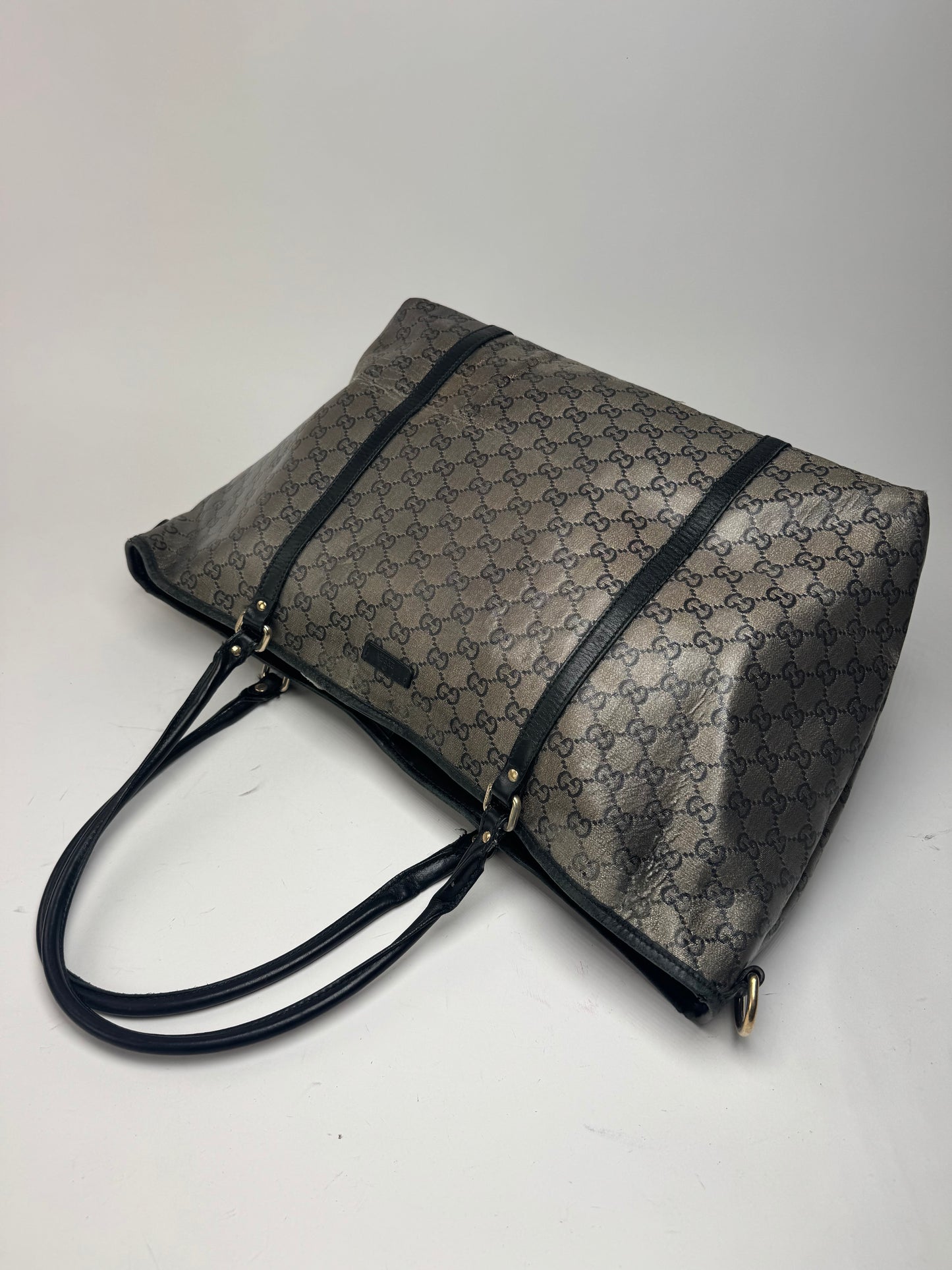 Sac fourre-tout vintage en cuir monogramme Gucci
