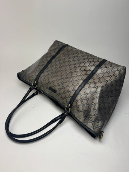 Sac fourre-tout vintage en cuir monogramme Gucci