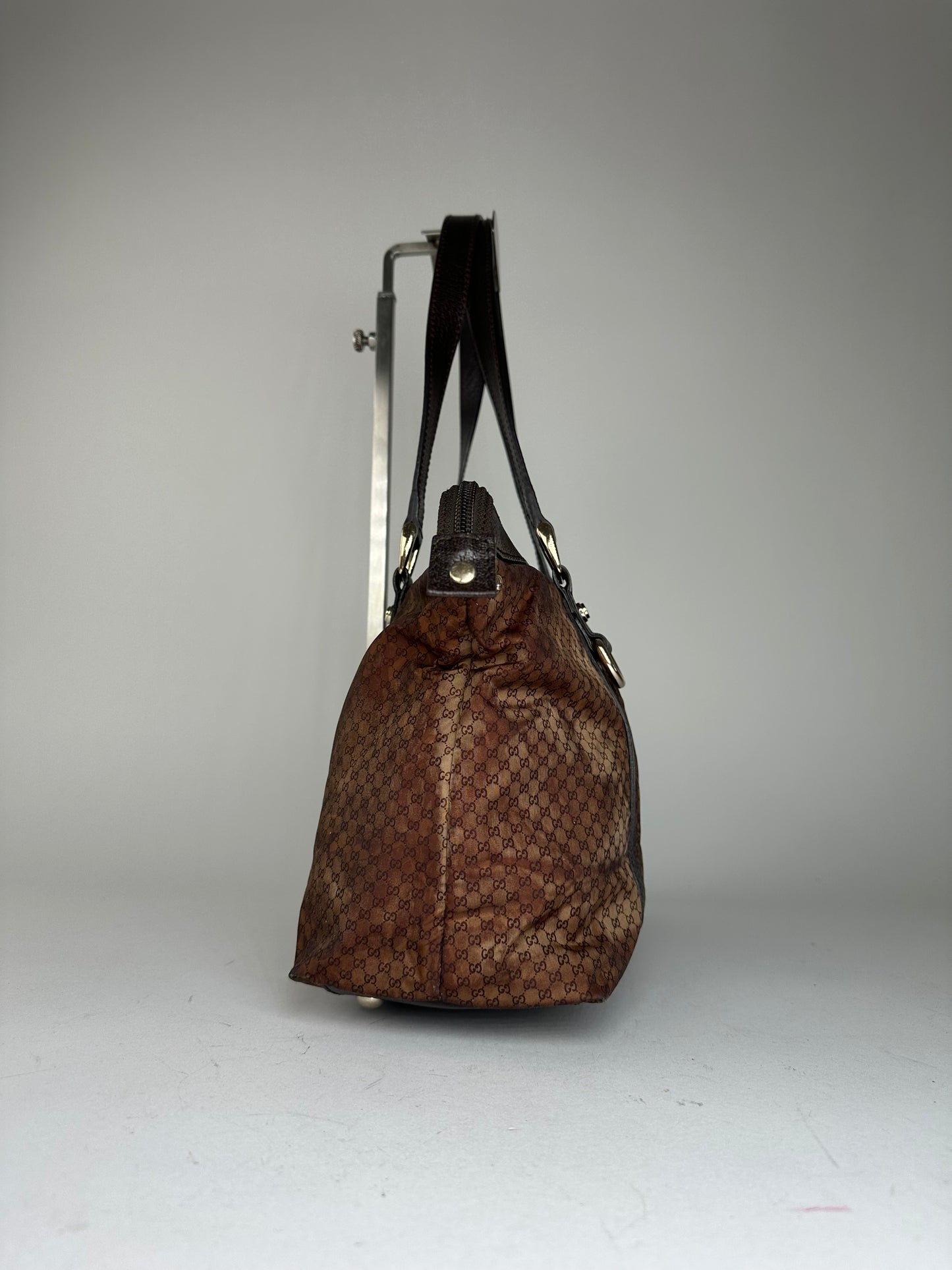 Vintage Gucci GG Canvas Shoulder Bag Brown