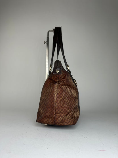 Vintage Gucci GG Canvas Shoulder Bag Brown