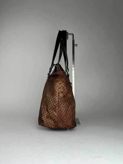 Vintage Gucci GG Canvas Shoulder Bag Brown