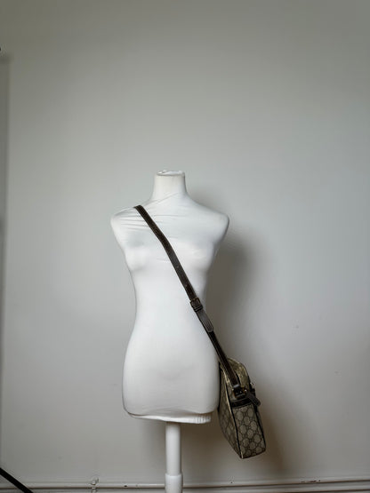 Vintage Gucci GG Supreme Crossbody Bag Late 1990s Beige Brown