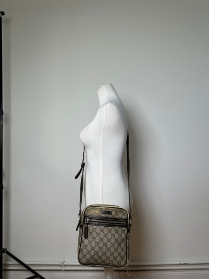 Vintage Gucci GG Supreme Crossbody Bag Late 1990s Beige Brown