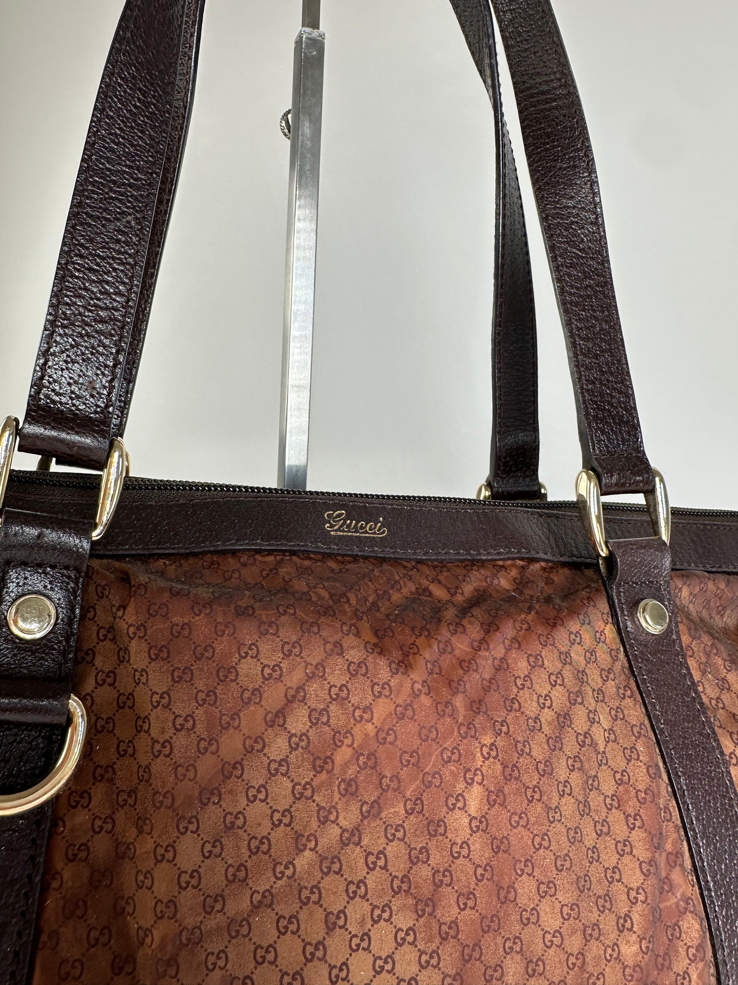 Vintage Gucci GG Canvas Shoulder Bag Brown
