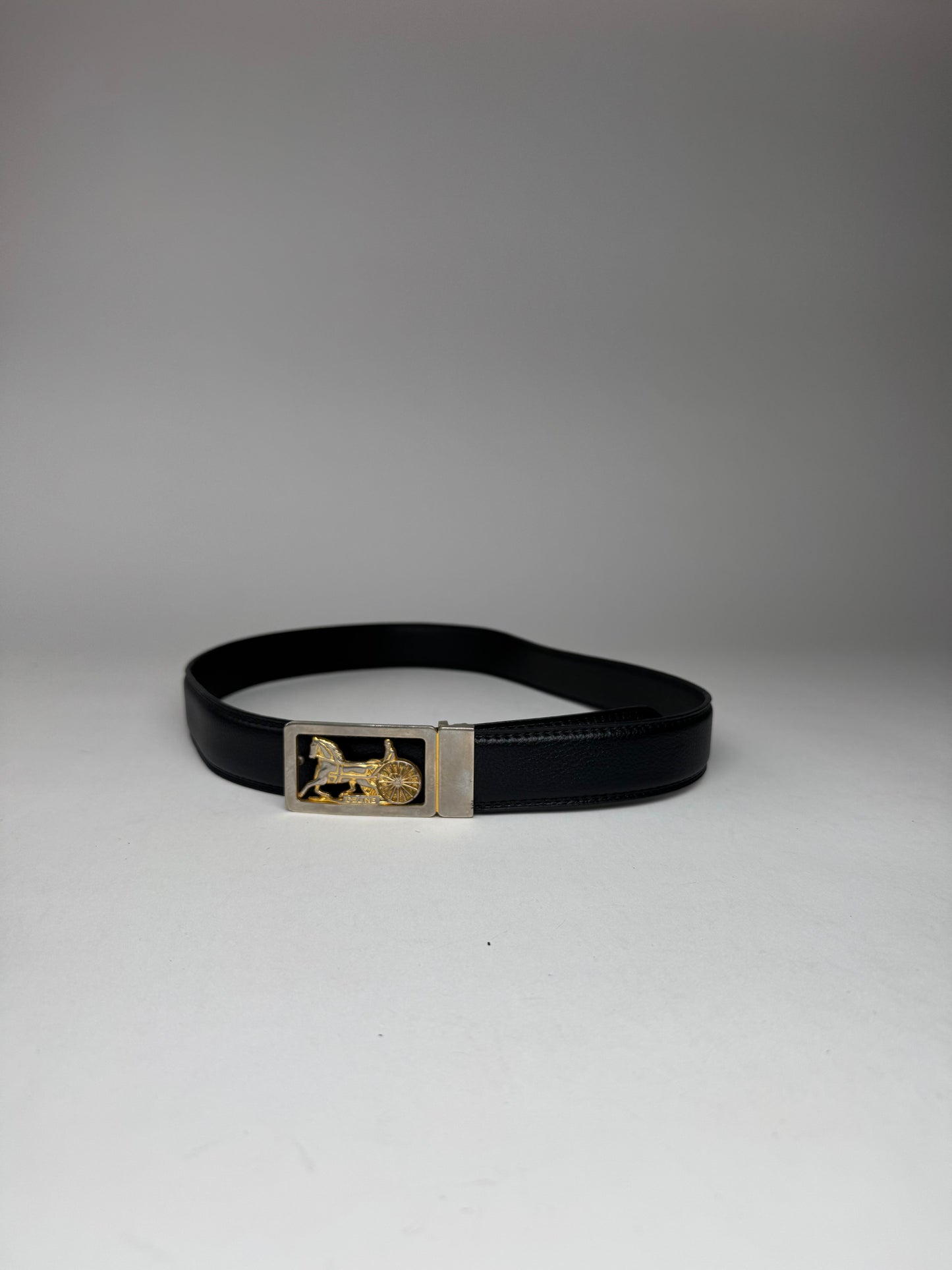Vintage Celine Paris Leather belt black