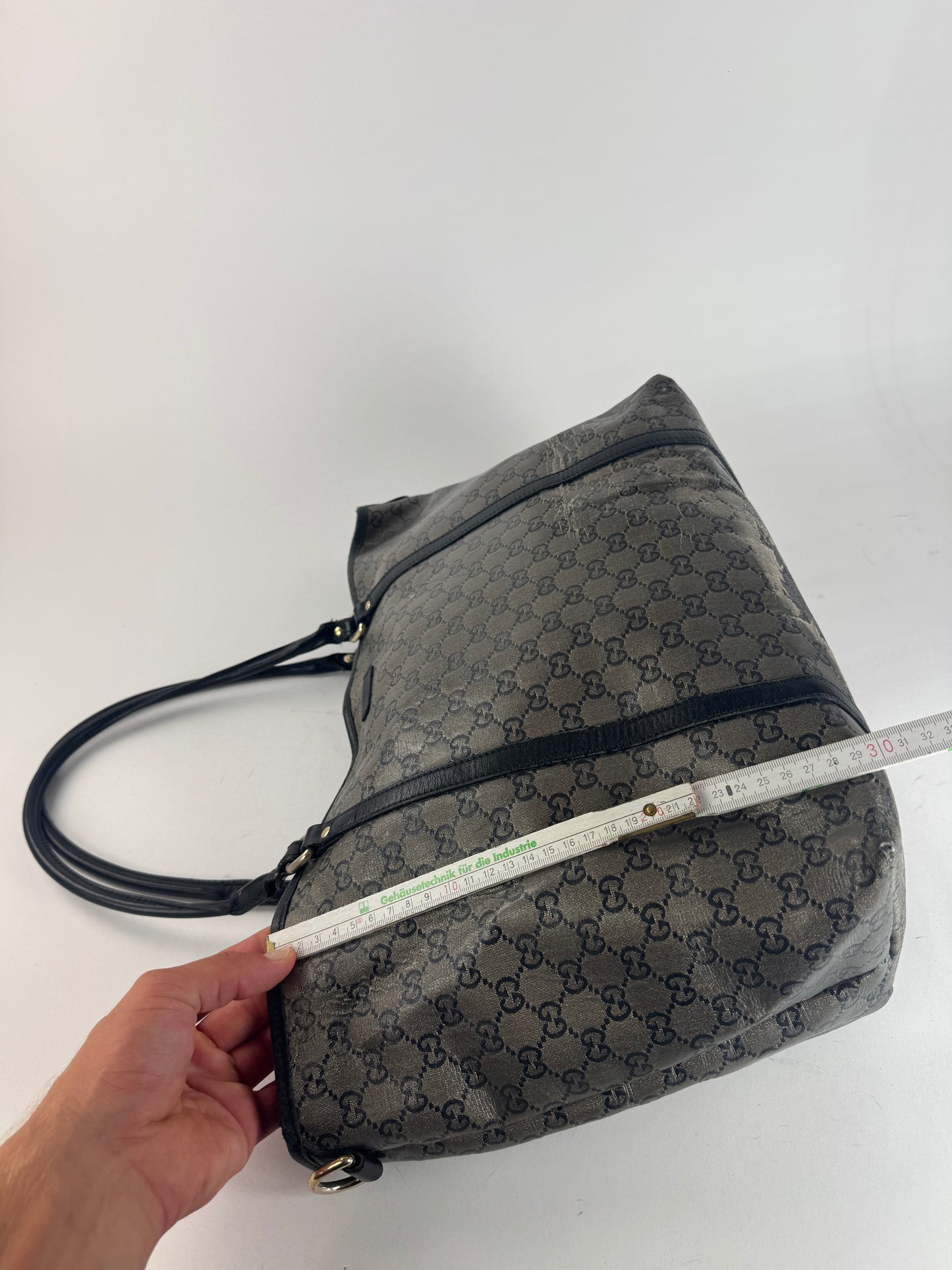 Sac fourre-tout vintage en cuir monogramme Gucci