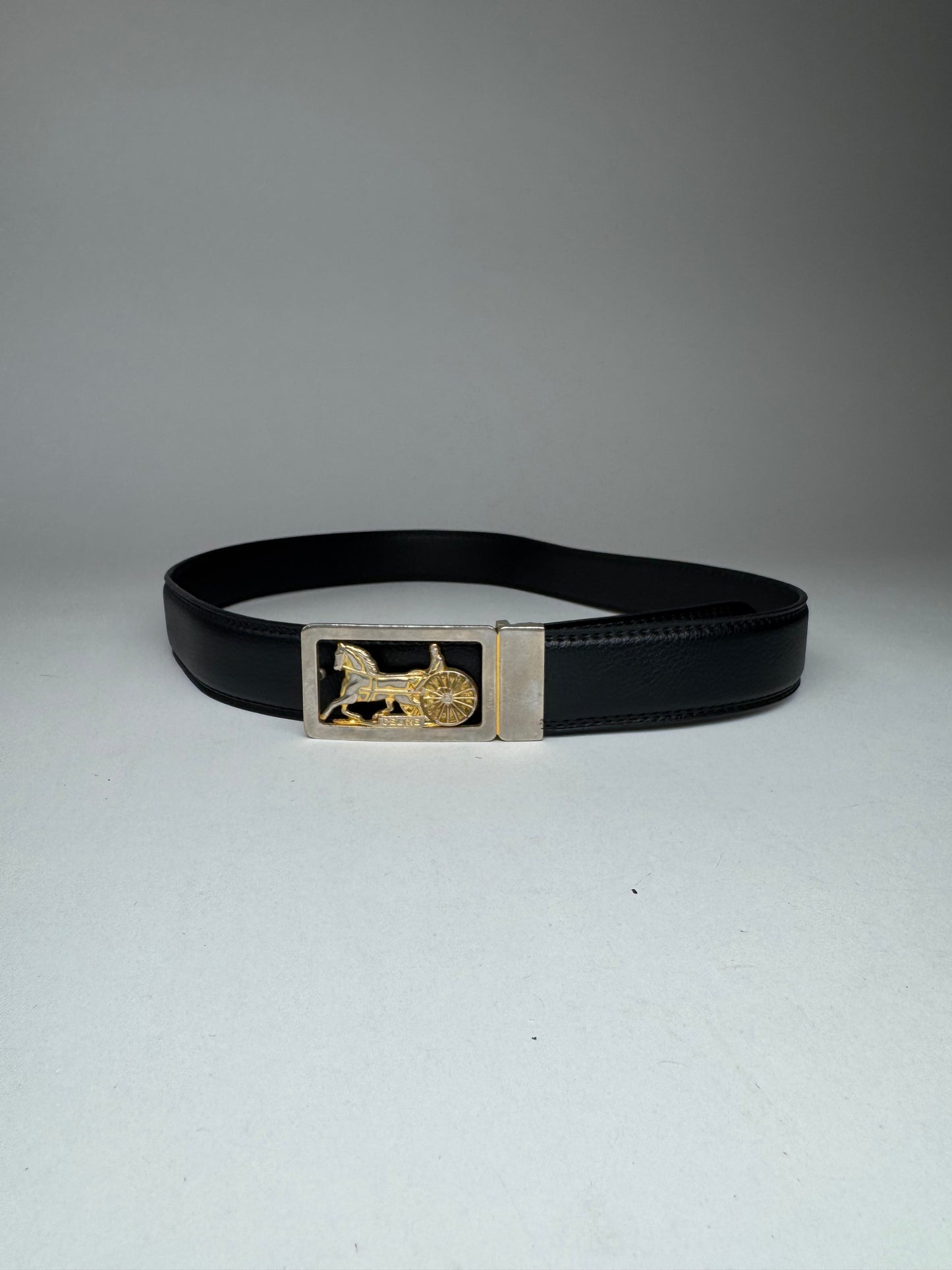 Vintage Celine Paris Leather belt black
